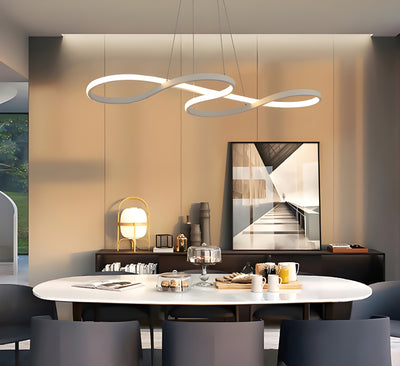 Sculptural Gold Loop Pendant Light for Dining Room Living Room and Kitchen Island