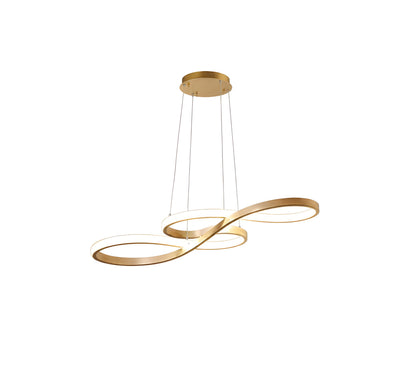 Sculptural Gold Loop Pendant Light for Dining Room Living Room and Kitchen Island