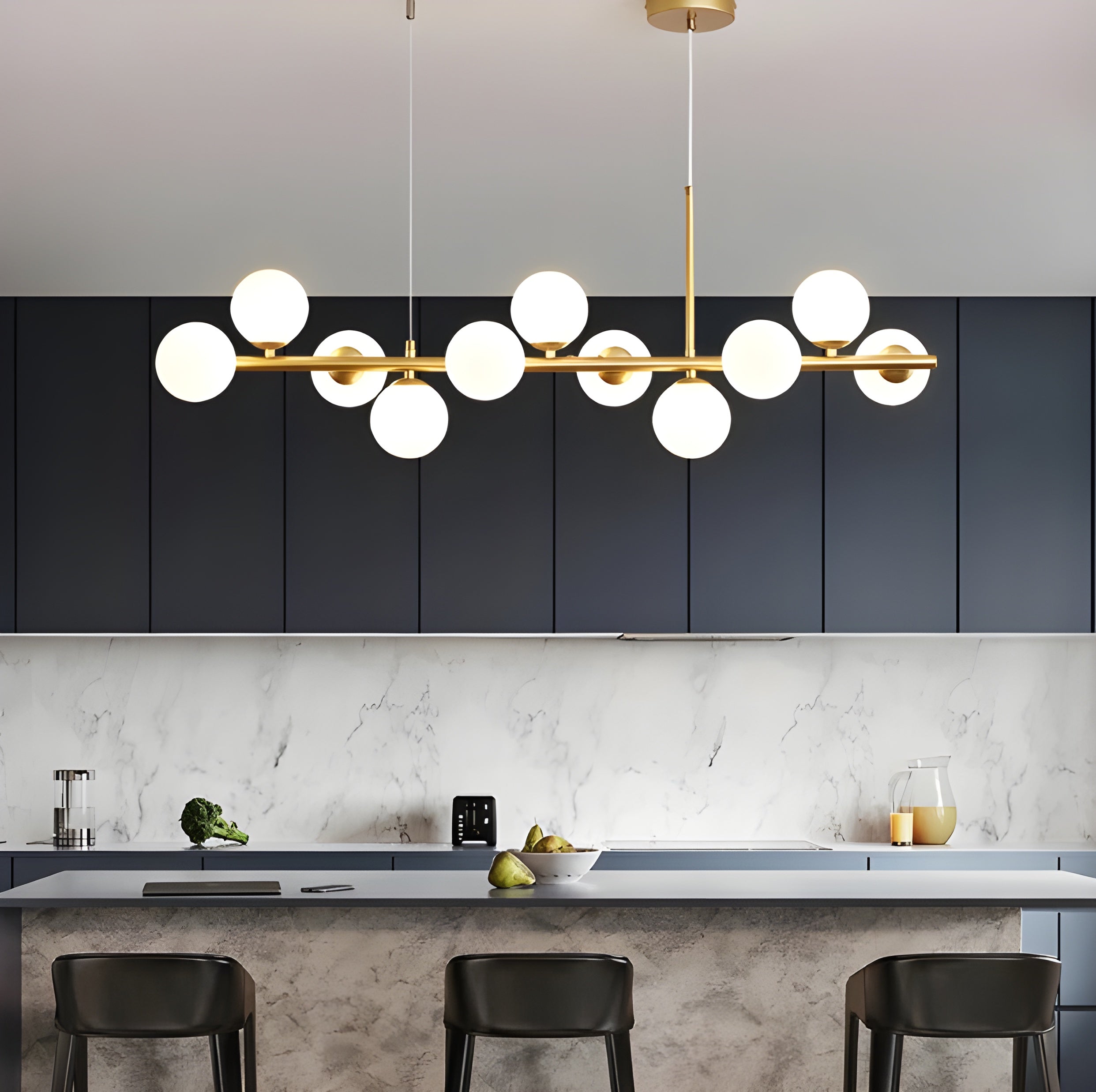 Modern Sputnik Glass Ball Pendant Light for Dining Room Kitchen Island and Living Room