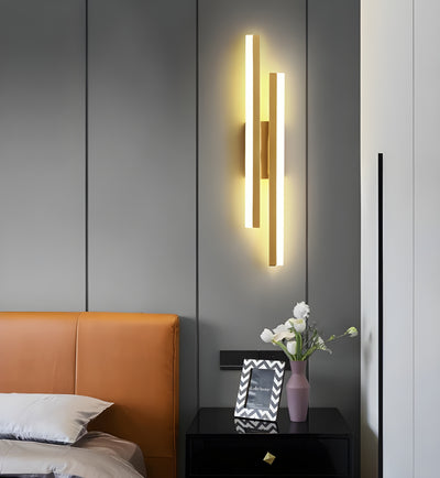 Modern LED Copper Tube Wall Sconce for Bedroom Living Room and Hallway