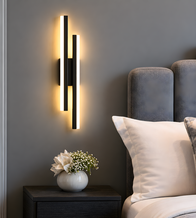 Modern LED Copper Tube Wall Sconce for Bedroom Living Room and Hallway