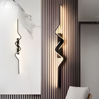 Modern LED Wave Wall Sconce for Living Room Stairwell and Entryway