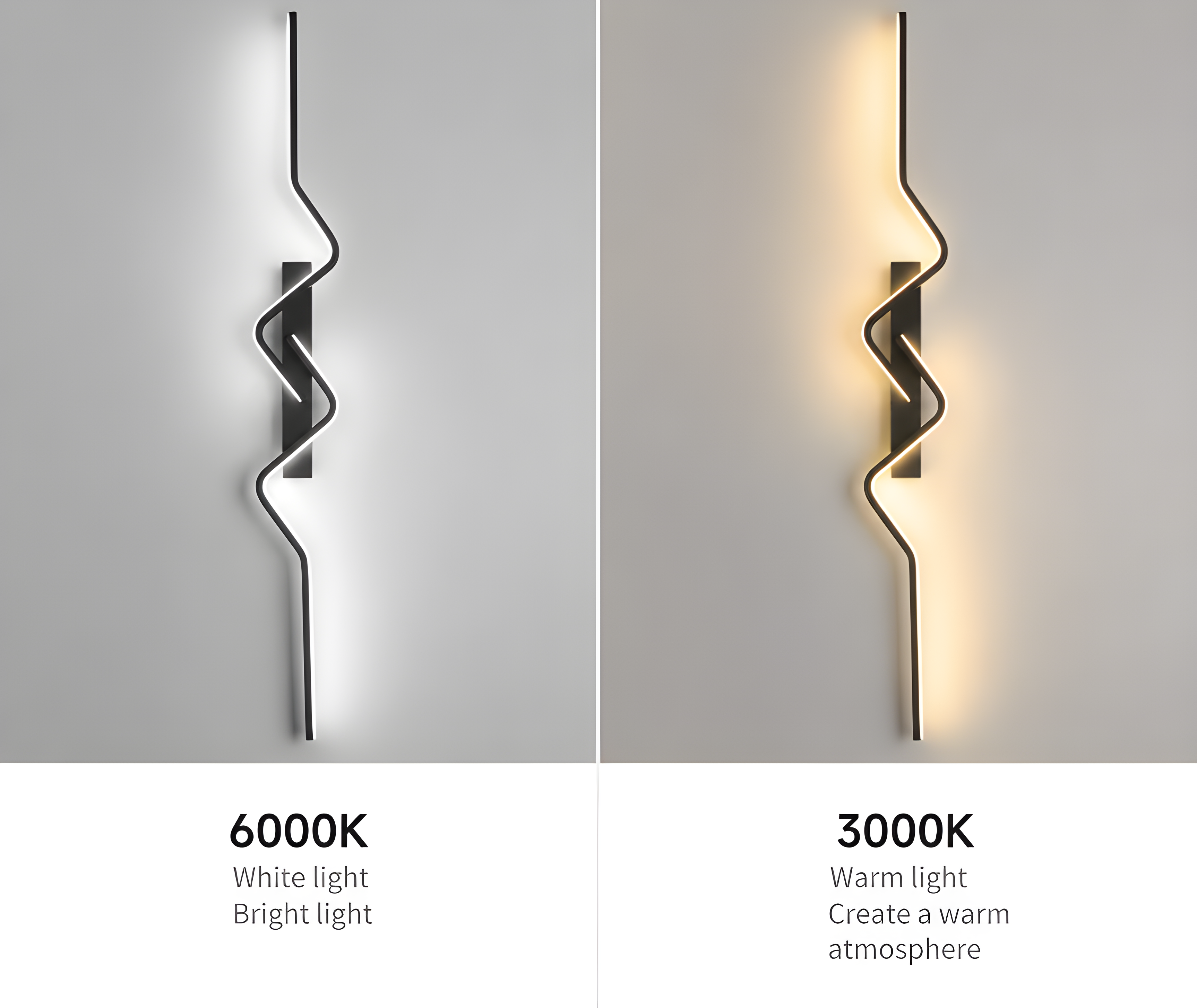 Modern LED Wave Wall Sconce for Living Room Stairwell and Entryway